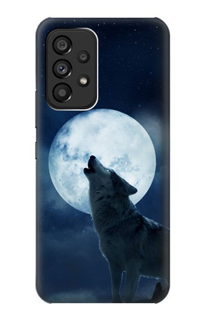 S3693 Grim White Wolf Full Moon Case For Samsung Galaxy A53 5G