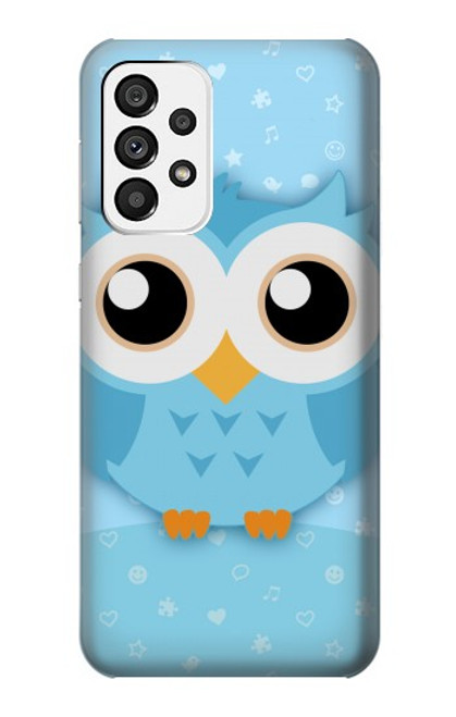 S3029 Cute Blue Owl Case For Samsung Galaxy A73 5G