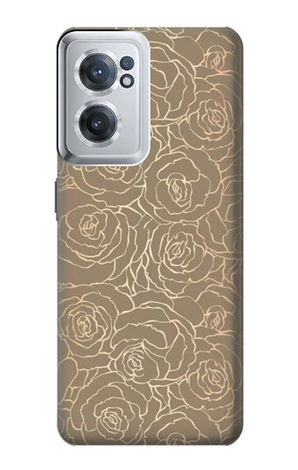 S3466 Gold Rose Pattern Case For OnePlus Nord CE 2 5G