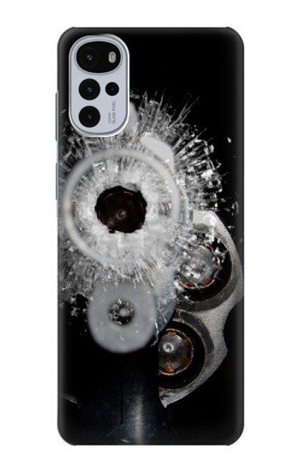 S2387 Gun Bullet Hole Glass Case For Motorola Moto G22