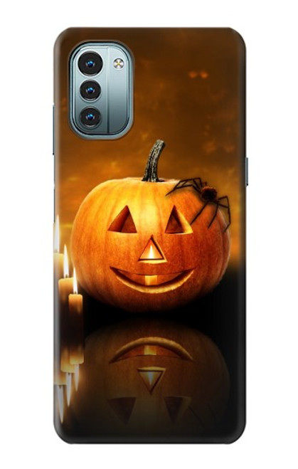 S1083 Pumpkin Spider Candles Halloween Case For Nokia G11, G21