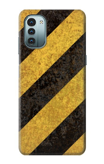 S2231 Yellow and Black Line Hazard Striped Case For Nokia G11, G21