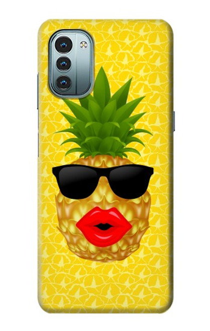 S2443 Funny Pineapple Sunglasses Kiss Case For Nokia G11, G21