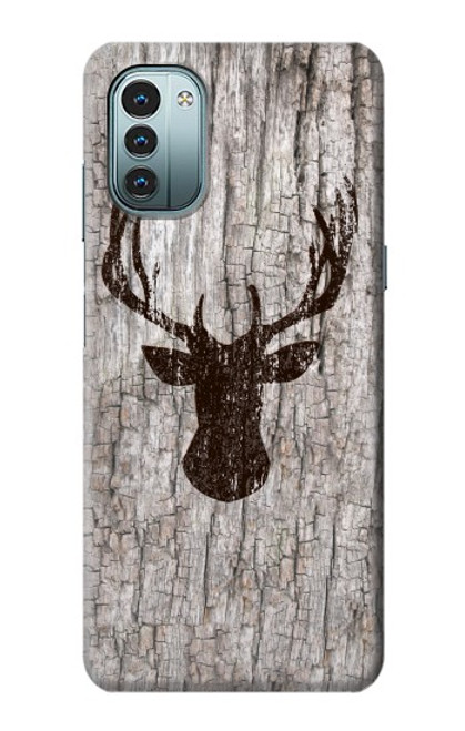 S2505 Reindeer Head Old Wood Texture Graphic Case For Nokia G11, G21