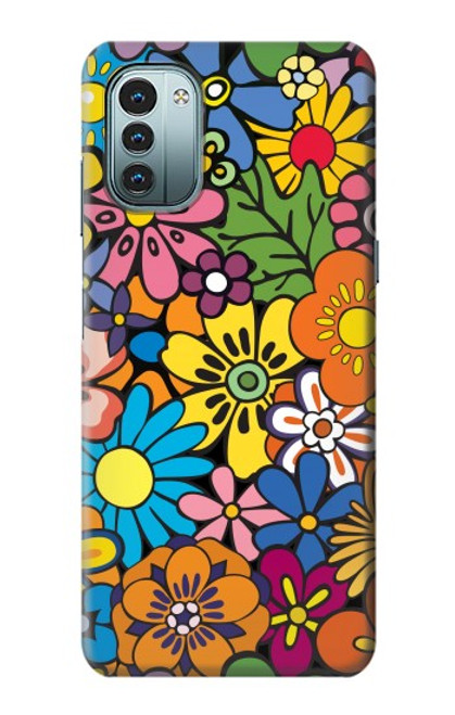 S3281 Colorful Hippie Flowers Pattern Case For Nokia G11, G21