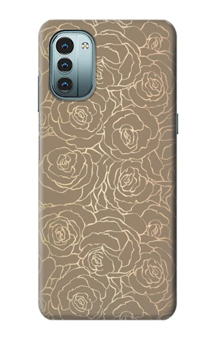 S3466 Gold Rose Pattern Case For Nokia G11, G21