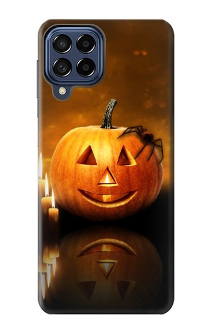 S1083 Pumpkin Spider Candles Halloween Case For Samsung Galaxy M53
