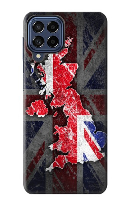 S2936 UK British Flag Map Case For Samsung Galaxy M53