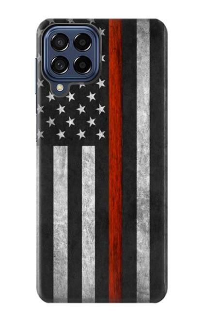 S3472 Firefighter Thin Red Line Flag Case For Samsung Galaxy M53