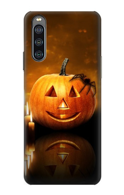 S1083 Pumpkin Spider Candles Halloween Case For Sony Xperia 10 IV
