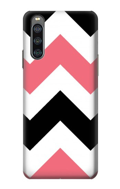 S1849 Pink Black Chevron Zigzag Case For Sony Xperia 10 IV