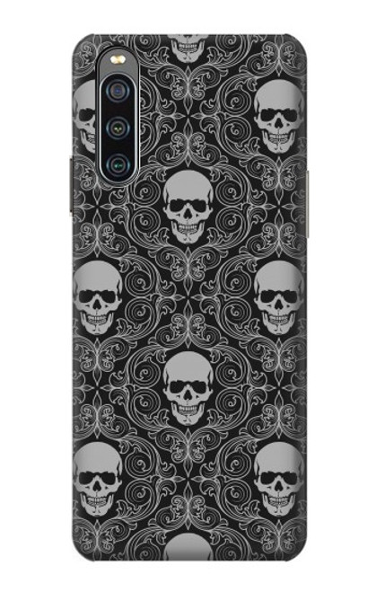 S2371 Skull Vintage Monochrome Pattern Case For Sony Xperia 10 IV