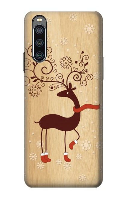 S3081 Wooden Raindeer Graphic Printed Case For Sony Xperia 10 IV