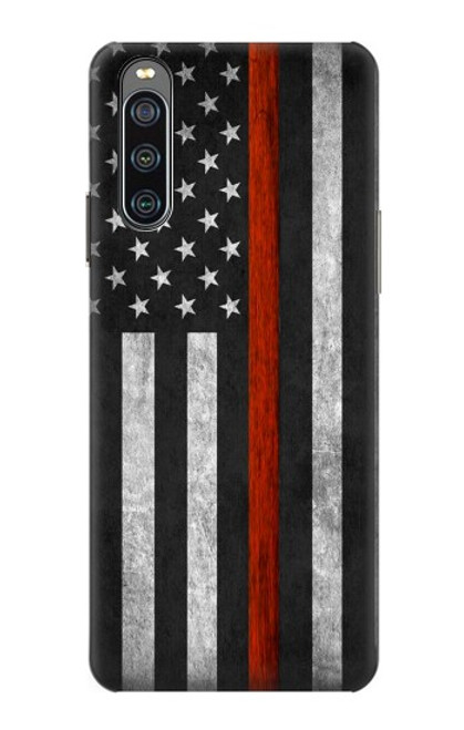 S3472 Firefighter Thin Red Line Flag Case For Sony Xperia 10 IV
