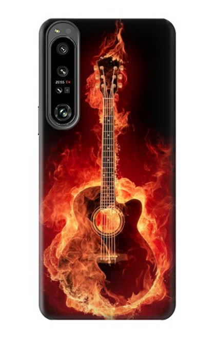 S0415 Fire Guitar Burn Case For Sony Xperia 1 IV