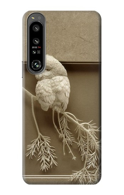 S1386 Paper Sculpture Owl Case For Sony Xperia 1 IV