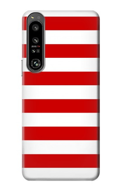 S2364 Red and White Striped Case For Sony Xperia 1 IV