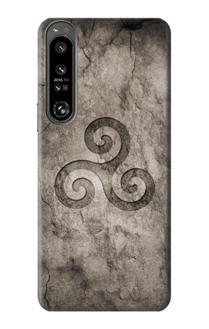 S2892 Triskele Symbol Stone Texture Case For Sony Xperia 1 IV