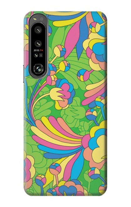 S3273 Flower Line Art Pattern Case For Sony Xperia 1 IV