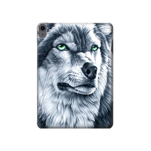 S0123 Grim White Wolf Hard Case For iPad Air (2020, 2022), Air 11 (2024,2025,2026), Pro 11 (2022)