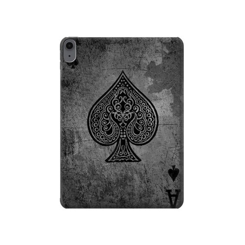 S3446 Black Ace Spade Hard Case For iPad Air (2020, 2022), Air 11 (2024,2025,2026), Pro 11 (2022)