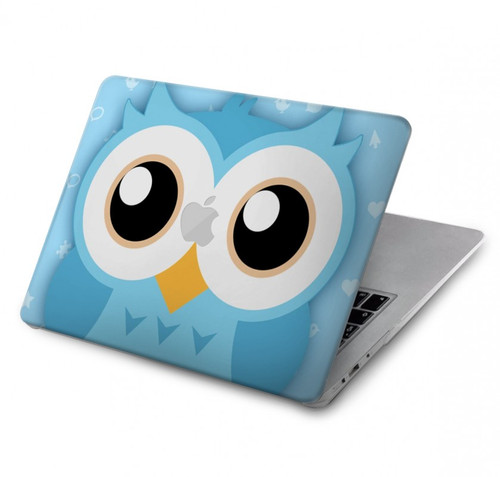 S3029 Cute Blue Owl Hard Case For MacBook Air 13″ (2022,2025) - A2681, A3113, A3240