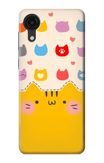 S2442 Cute Cat Cartoon Funny Case For Samsung Galaxy A03 Core