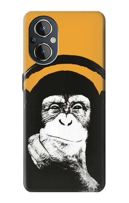 S2324 Funny Monkey with Headphone Pop Music Case For OnePlus Nord N20 5G