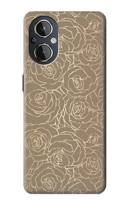 S3466 Gold Rose Pattern Case For OnePlus Nord N20 5G
