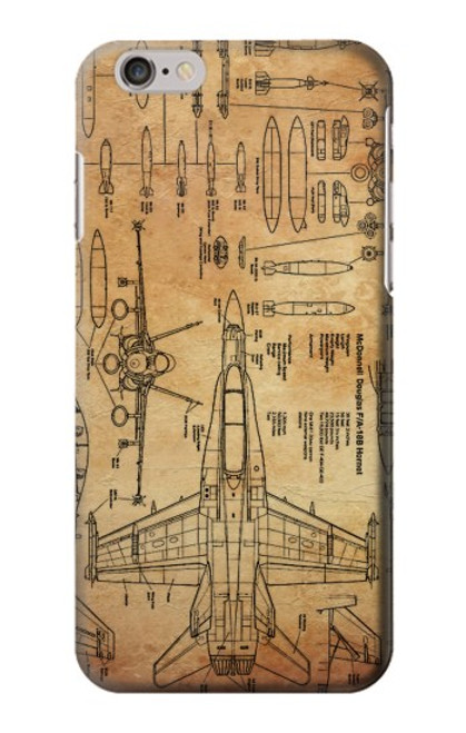 S3868 Aircraft Blueprint Old Paper Case For iPhone 6 Plus, iPhone 6s Plus