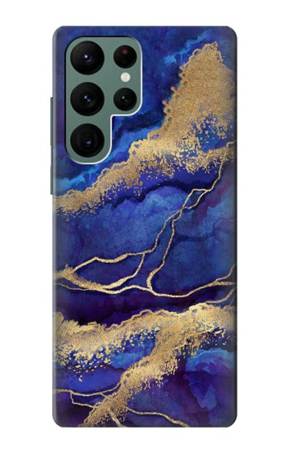 S3906 Navy Blue Purple Marble Case For Samsung Galaxy S22 Ultra