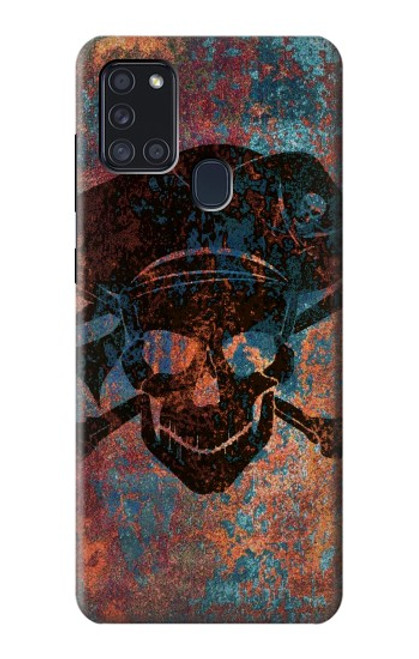 S3895 Pirate Skull Metal Case For Samsung Galaxy A21s