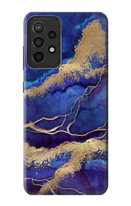 S3906 Navy Blue Purple Marble Case For Samsung Galaxy A52s 5G