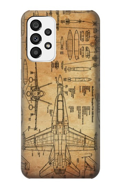 S3868 Aircraft Blueprint Old Paper Case For Samsung Galaxy A73 5G