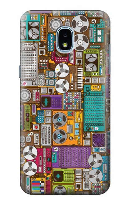 S3879 Retro Music Doodle Case For Samsung Galaxy J3 (2018), J3 Star, J3 V 3rd Gen, J3 Orbit, J3 Achieve, Express Prime 3, Amp Prime 3