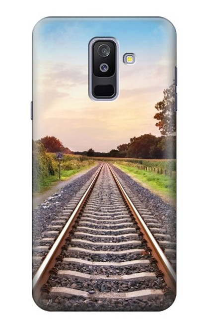S3866 Railway Straight Train Track Case For Samsung Galaxy A6+ (2018), J8 Plus 2018, A6 Plus 2018