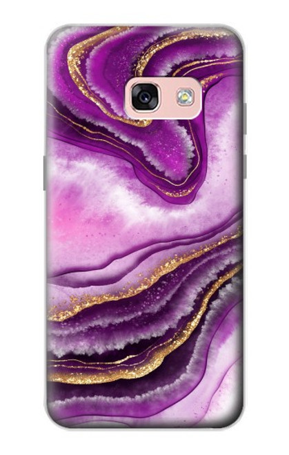 S3896 Purple Marble Gold Streaks Case For Samsung Galaxy A3 (2017)