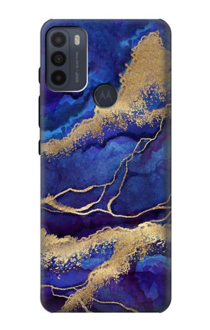 S3906 Navy Blue Purple Marble Case For Motorola Moto G50