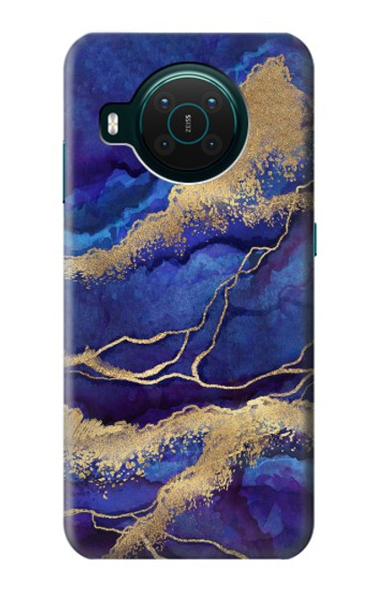 S3906 Navy Blue Purple Marble Case For Nokia X10