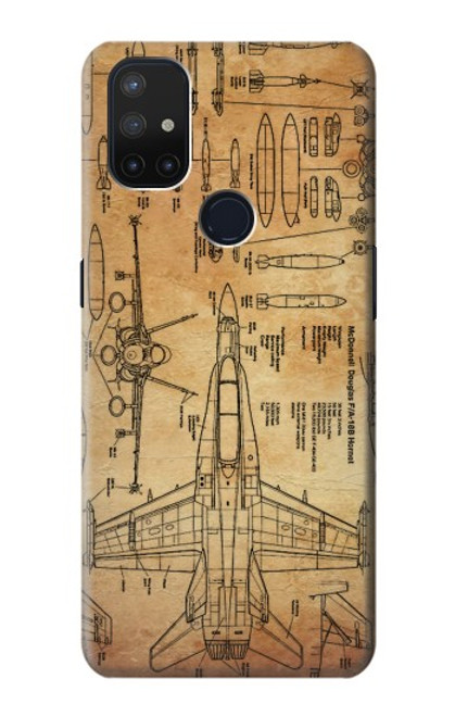 S3868 Aircraft Blueprint Old Paper Case For OnePlus Nord N10 5G
