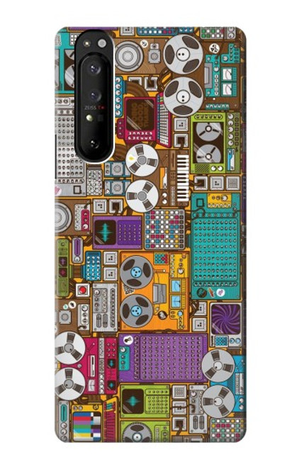 S3879 Retro Music Doodle Case For Sony Xperia 1 III