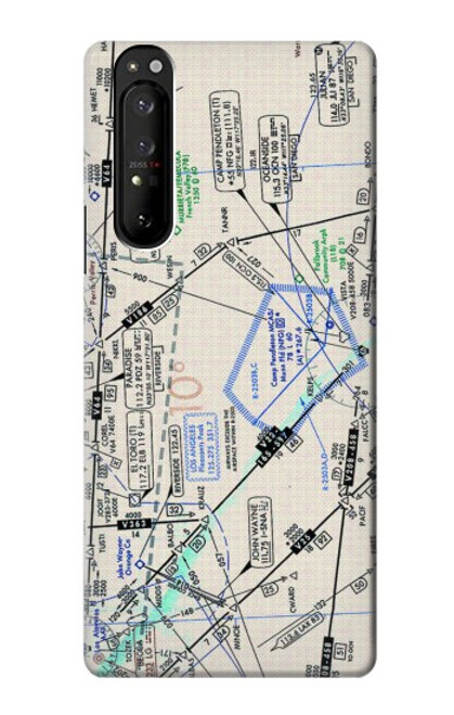 S3882 Flying Enroute Chart Case For Sony Xperia 1 III