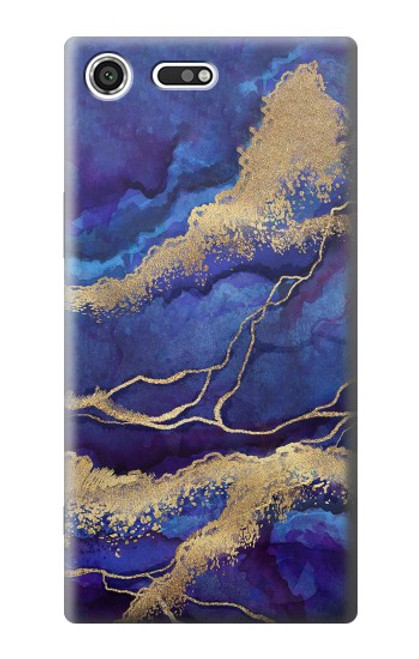 S3906 Navy Blue Purple Marble Case For Sony Xperia XZ Premium