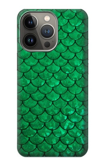 S2704 Green Fish Scale Pattern Graphic Case For iPhone 14 Pro