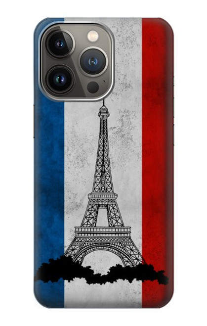 S2859 Vintage France Flag Eiffel Tower Case For iPhone 14 Pro
