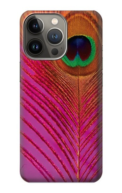 S3201 Pink Peacock Feather Case For iPhone 14 Pro Max