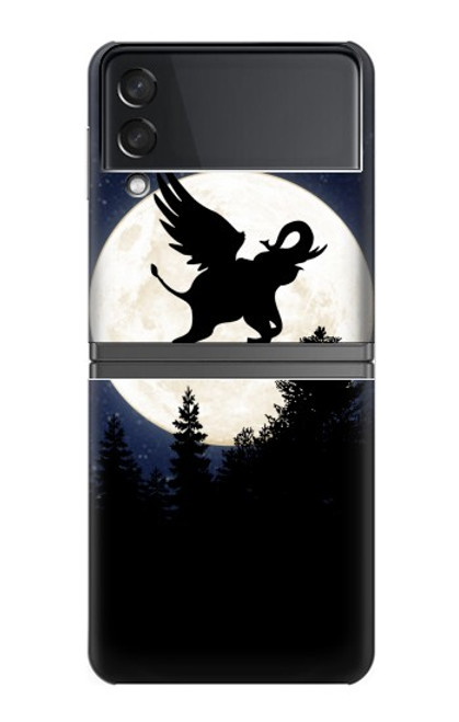 S3323 Flying Elephant Full Moon Night Case For Samsung Galaxy Z Flip 4