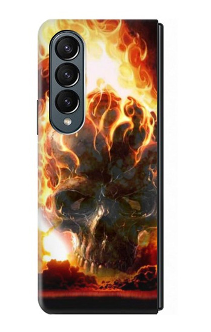 S0863 Hell Fire Skull Case For Samsung Galaxy Z Fold 4