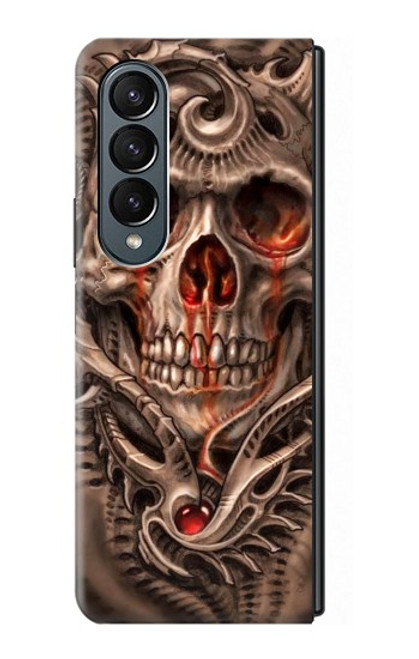 S1675 Skull Blood Tattoo Case For Samsung Galaxy Z Fold 4
