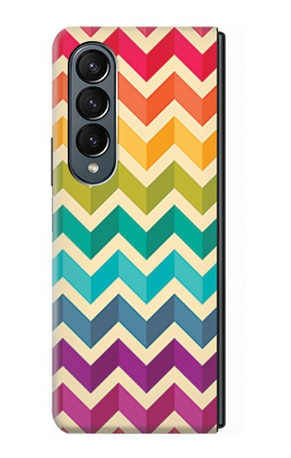 S2362 Rainbow Colorful Shavron Zig Zag Pattern Case For Samsung Galaxy Z Fold 4